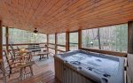 Hot Tub Located on Screened In Deck